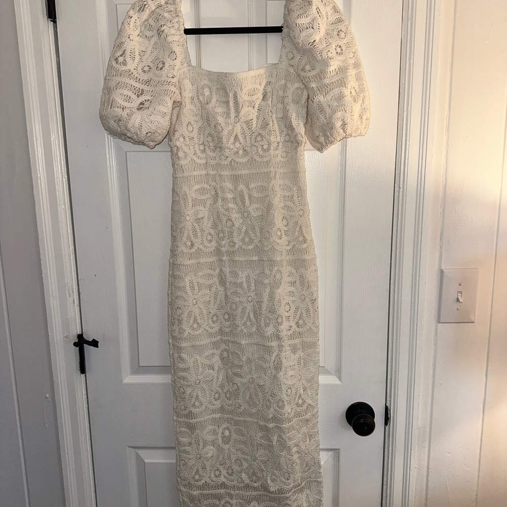 Saylor White Lace Maxi Dress